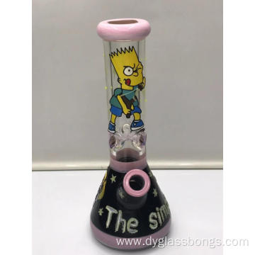 Pink Wrapped Edge Beaker Bongs with luminous​ Animation